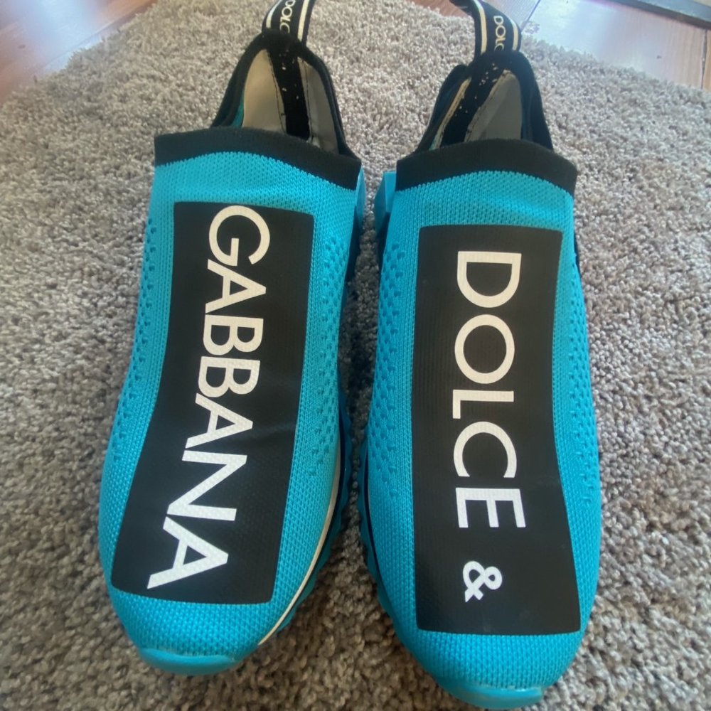 Dolce Gabbana Blue White & Black, Size 8.5 men, Like New, Original, Pre-owned